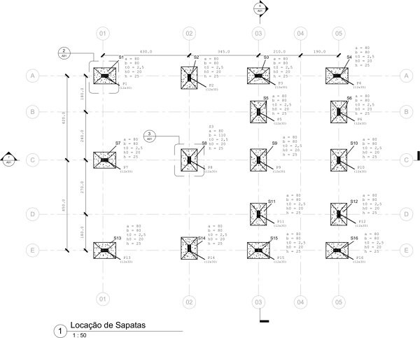 ler projeto estrutural - planta de locação